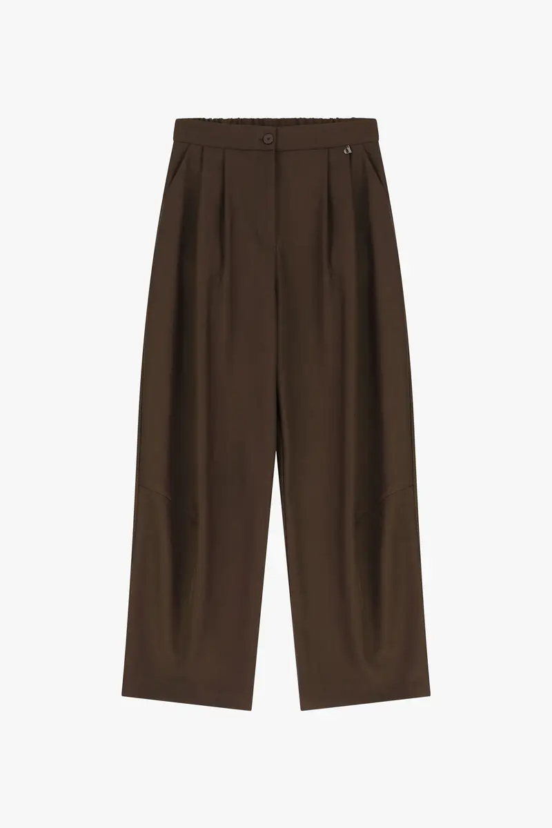 Pantaloni palazzo vita alta con pince frontali