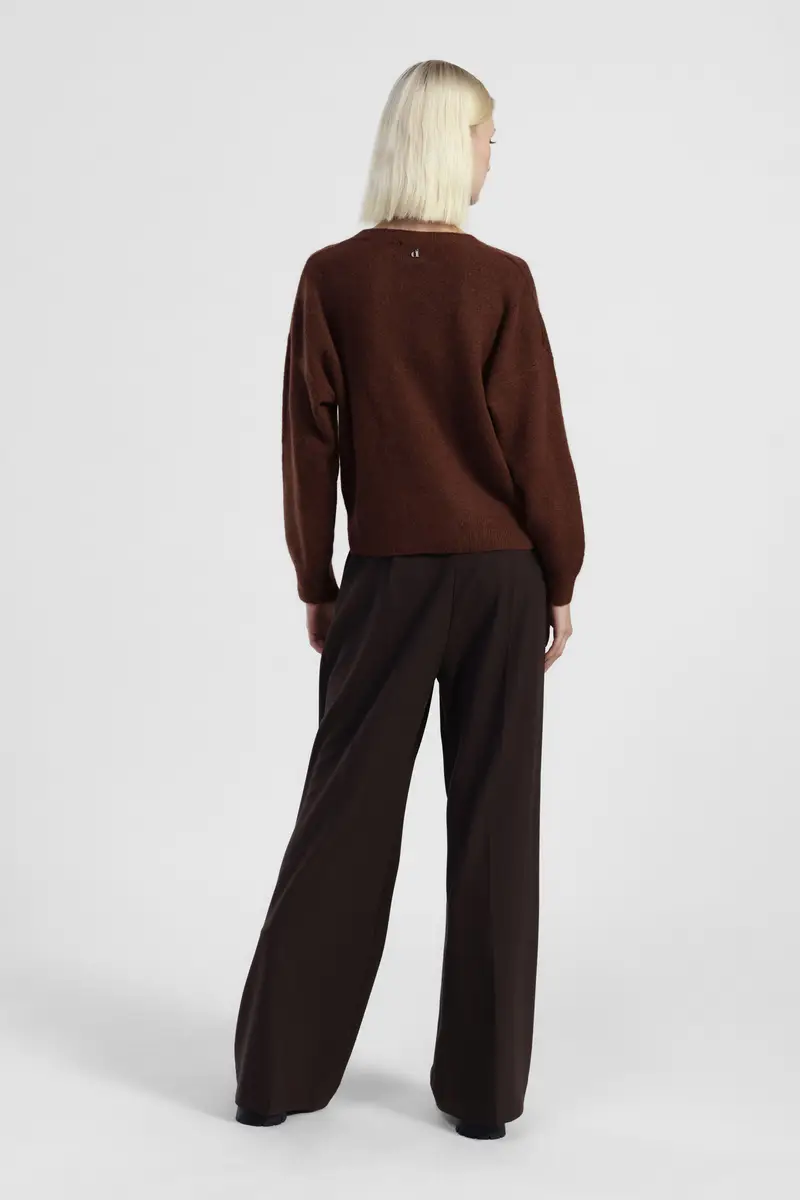 Pantaloni palazzo vita alta con pince miniatura 3