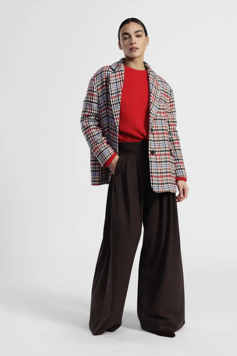 Pantaloni palazzo vita alta con pince miniatura 2