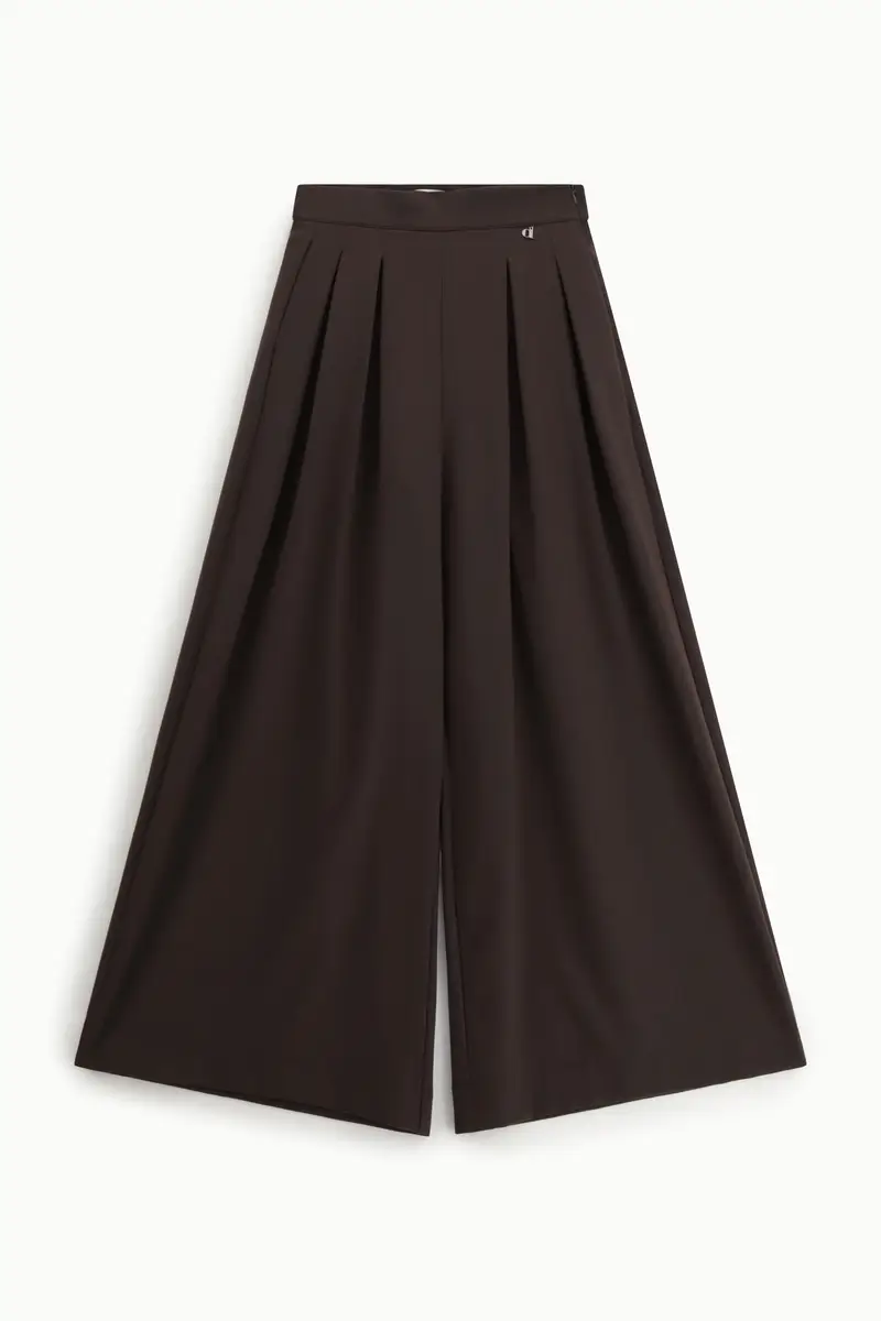 Pantaloni palazzo vita alta con pince