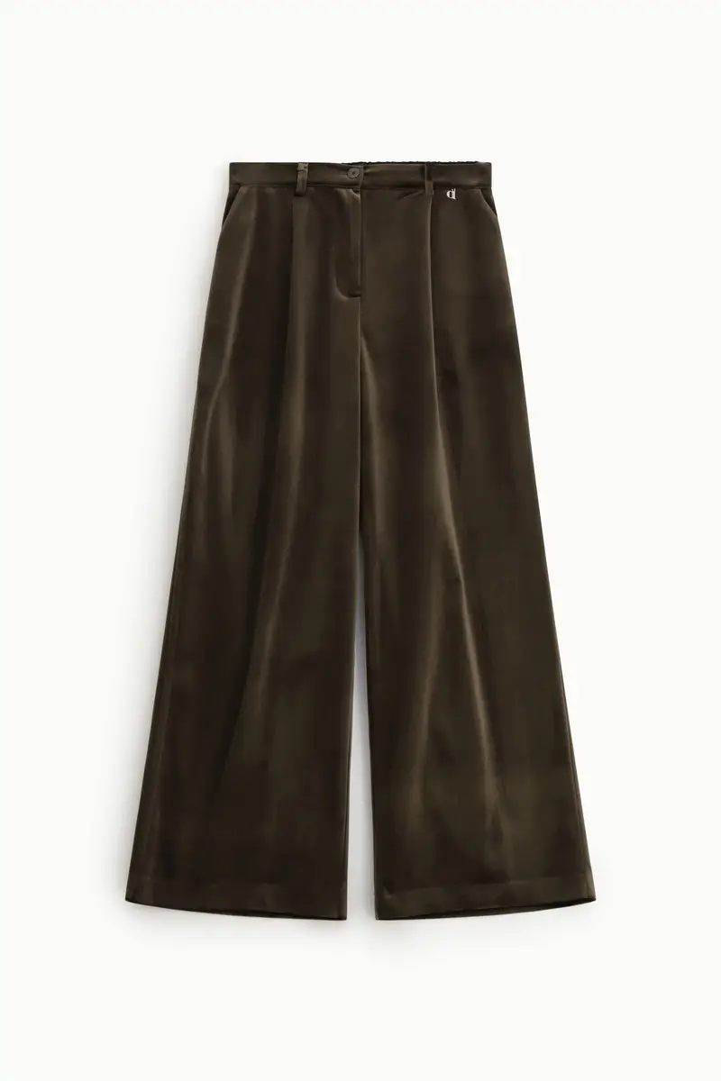 Pantaloni palazzo vita alta con pince