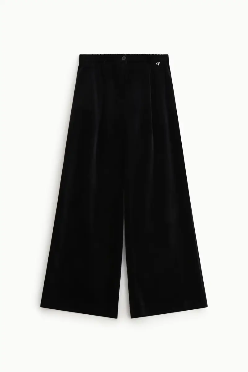 Pantaloni palazzo vita alta con pince