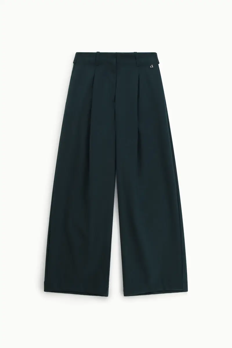 Pantaloni palazzo vita alta con pinces