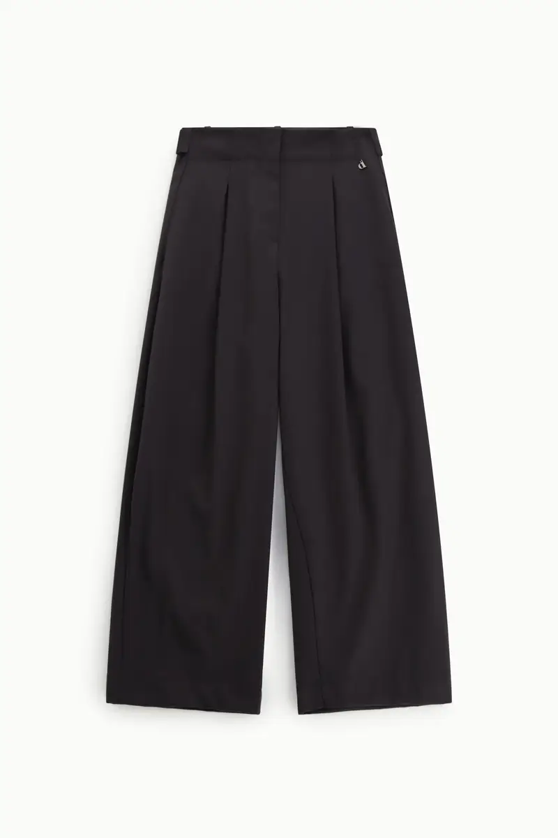 Pantaloni palazzo vita alta con pinces