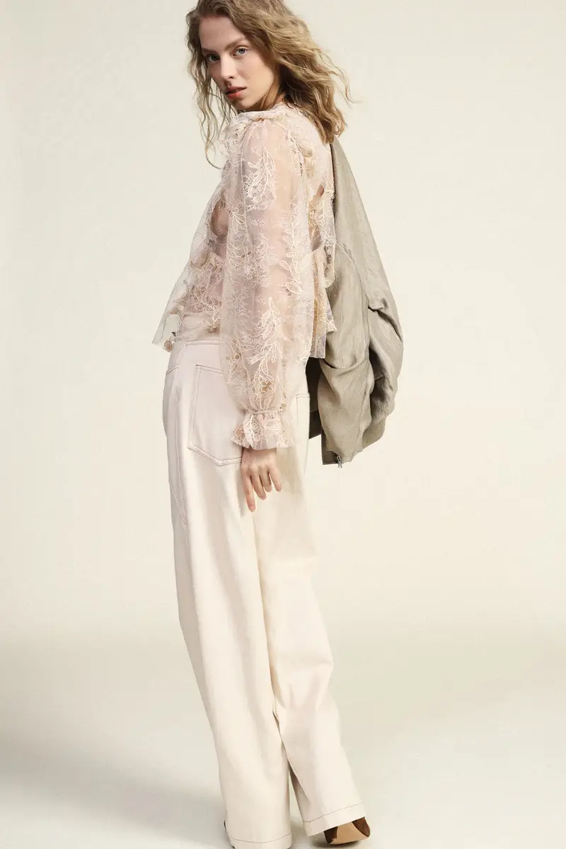 Pantaloni palazzo vita alta con tasche ampie miniatura 3