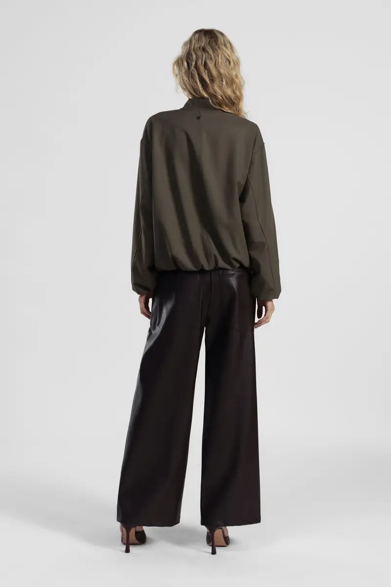 Pantaloni palazzo vita alta con tasche laterali miniatura 3