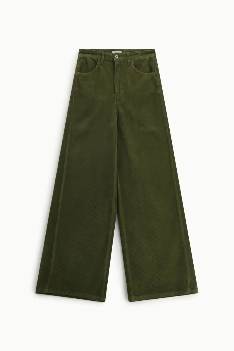 Pantaloni palazzo vita alta con tasche