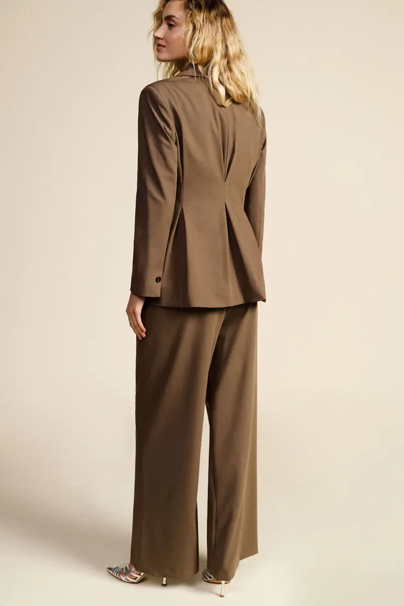 Pantaloni palazzo vita alta pinces miniatura 3