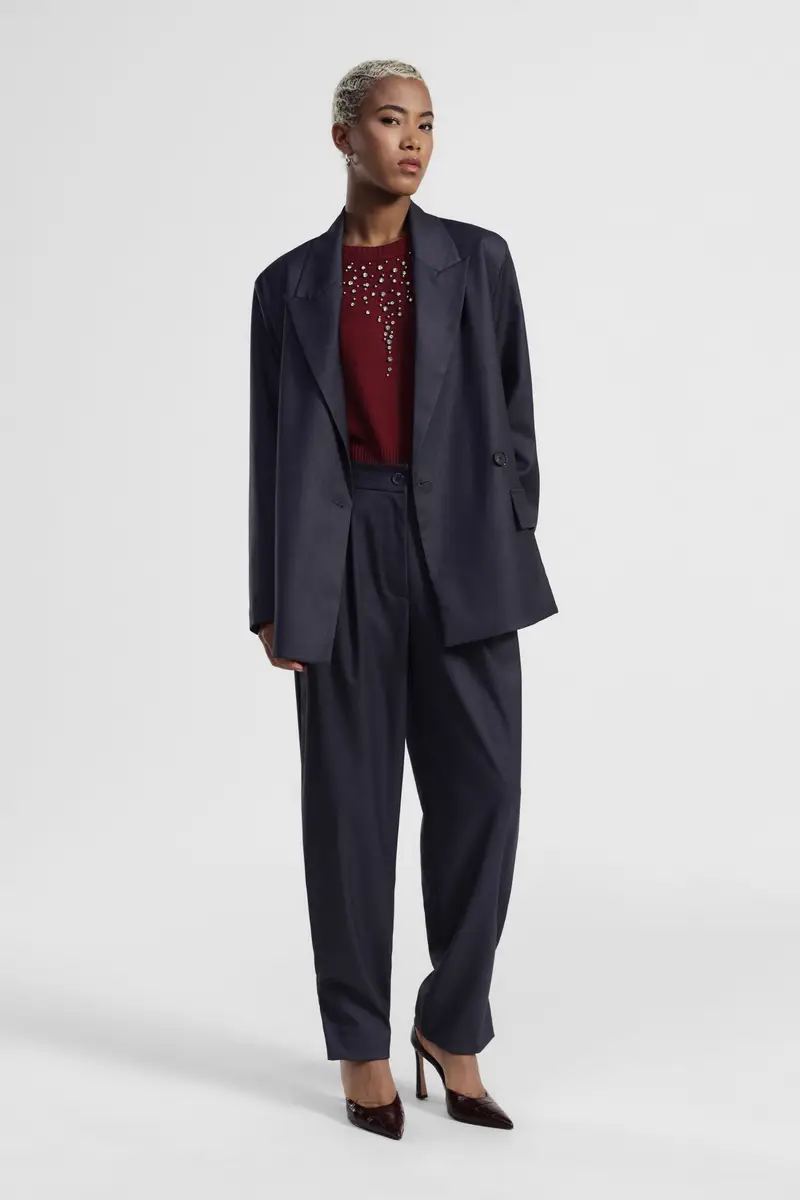 Pantaloni sartoriali pinces vita alta regular miniatura 2