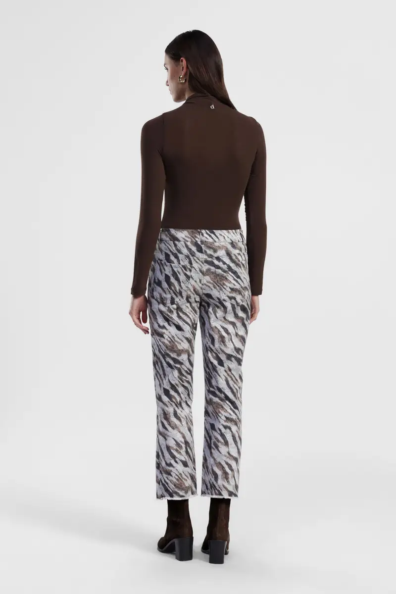 Pantaloni slim-fit fantasia animalier stampa integrale miniatura 3