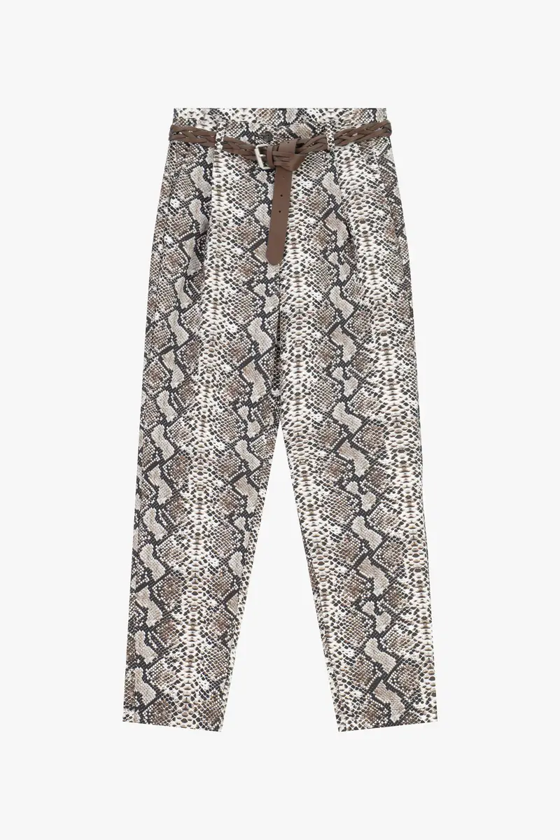 Pantaloni stampati a vita media