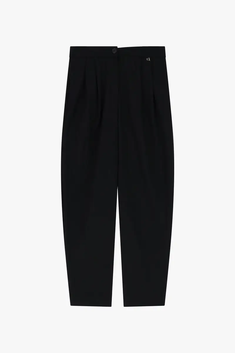 Pantaloni tailored pinces vita alta cropped