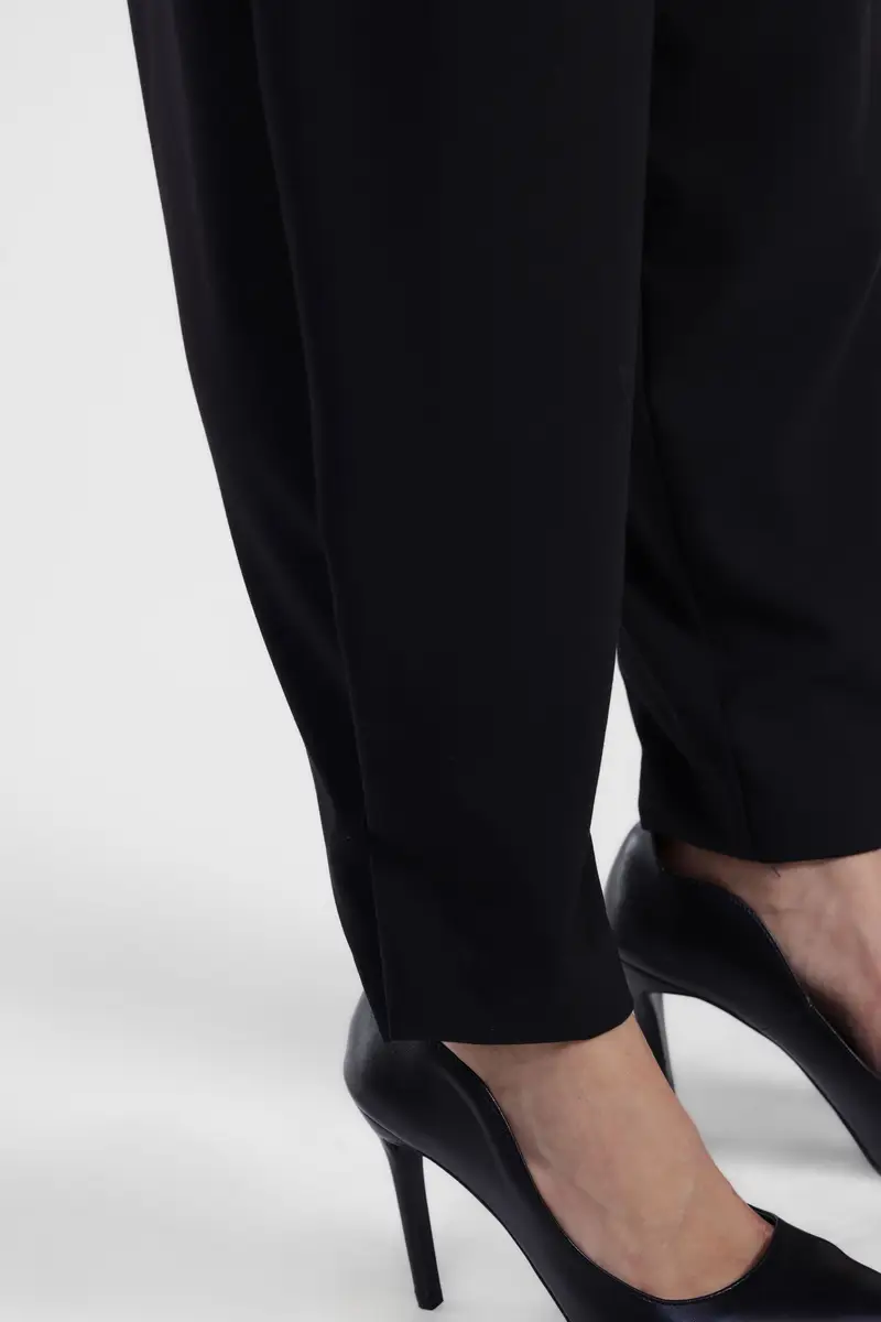 Pantaloni tailored pinces vita alta cropped miniatura 4