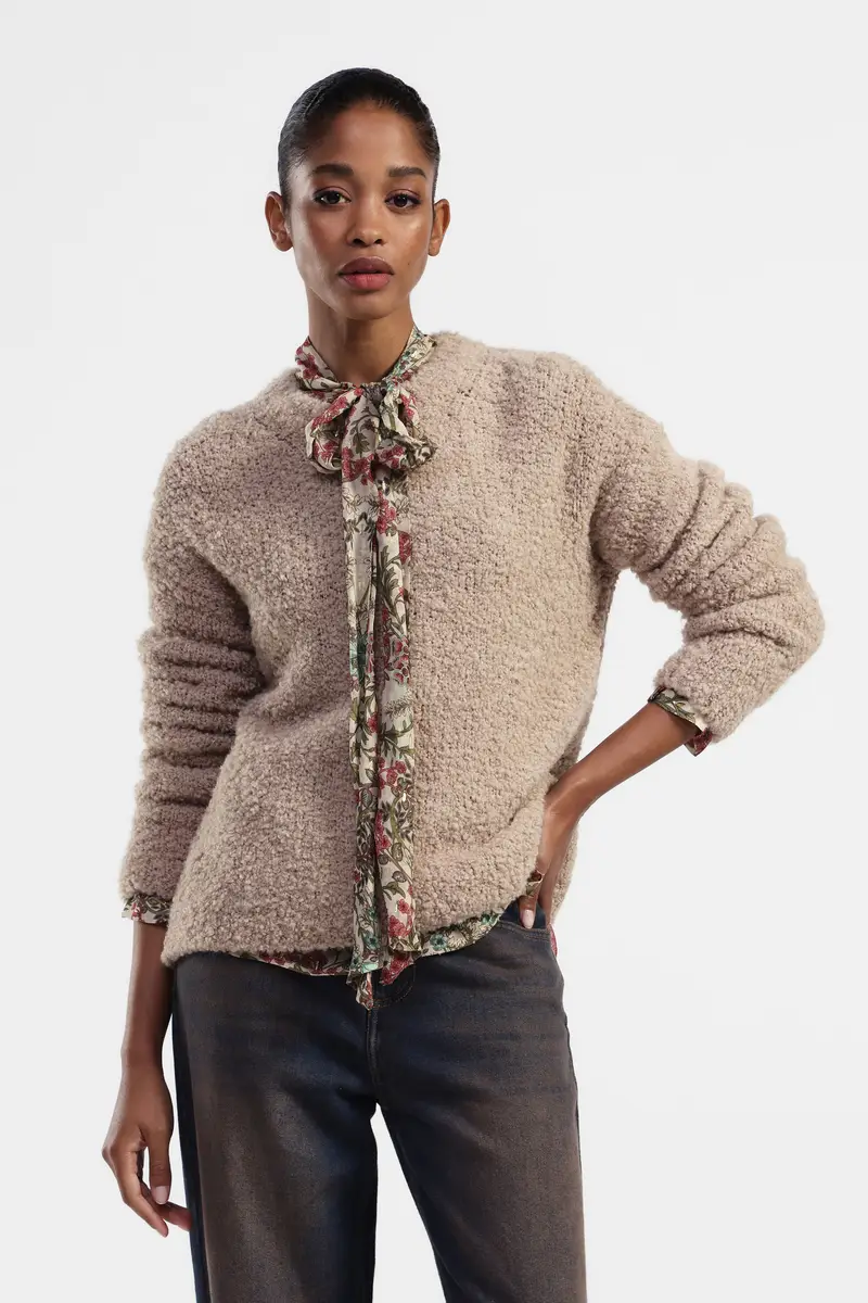 Pullover a maglia con maniche lunghe miniatura 2