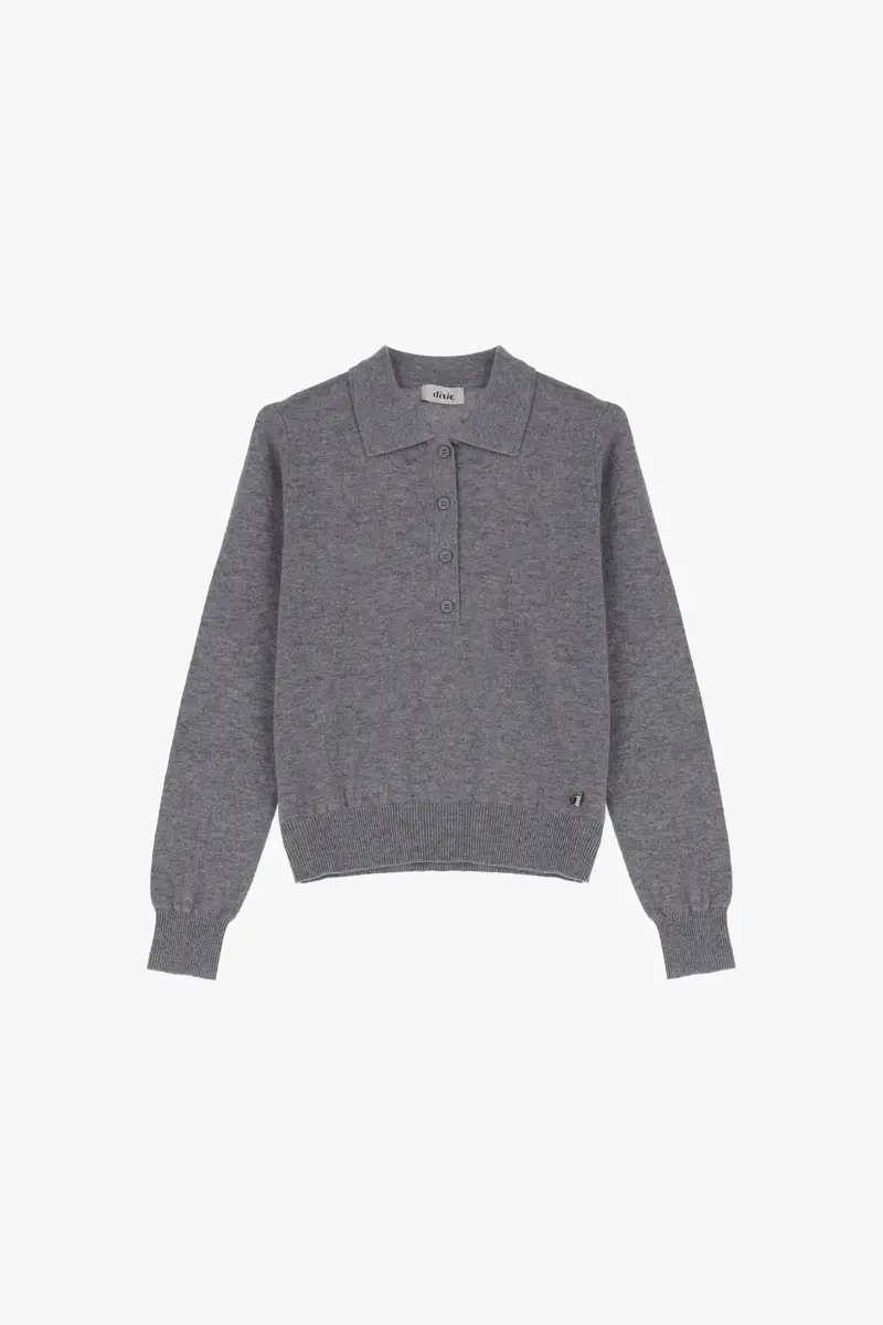 Pullover con colletto e bottoni