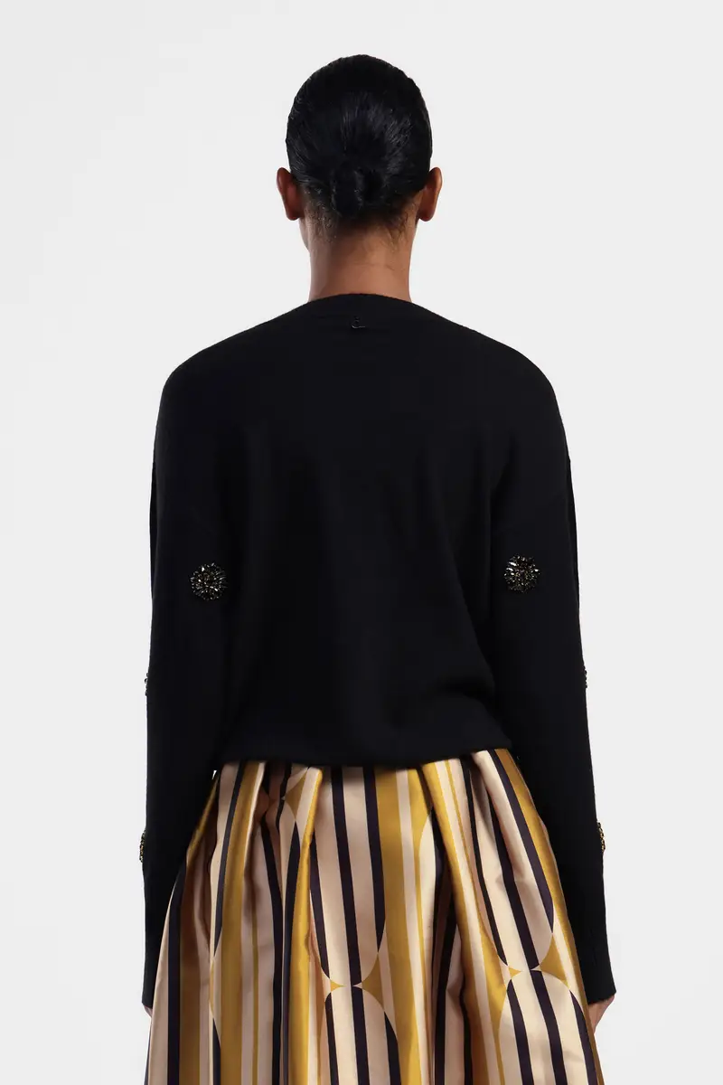 Pullover girocollo con applicazioni miniatura 3