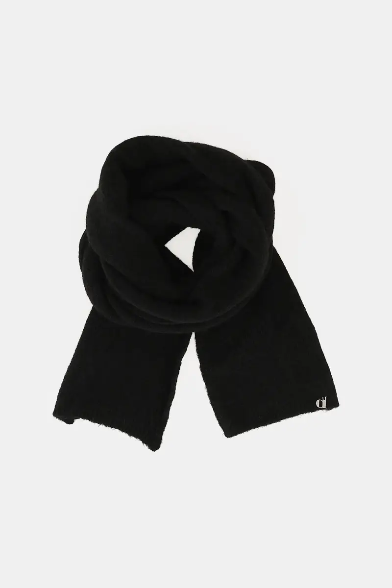Sciarpa ampia con logo angolare in metallo miniatura 2