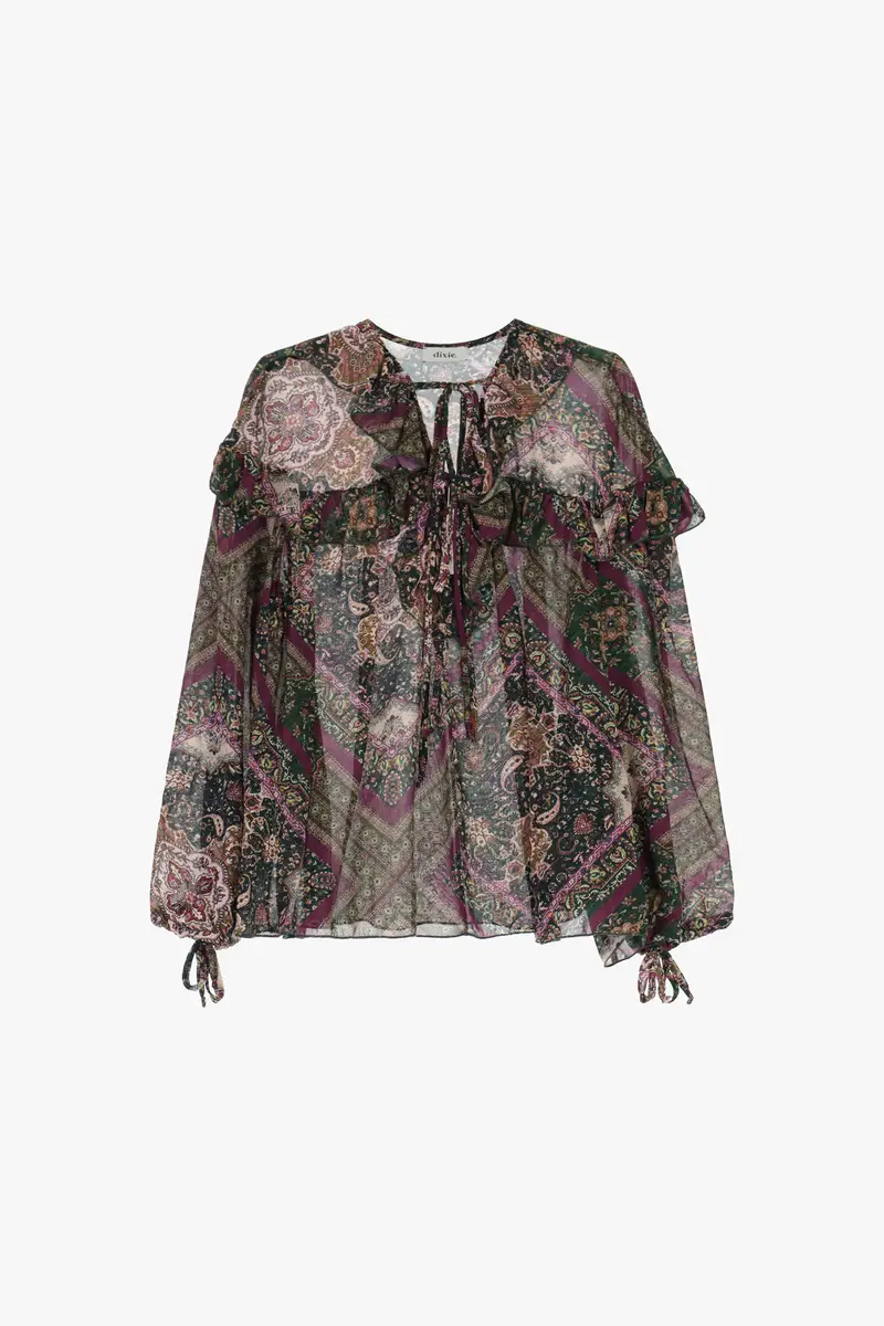 Shirt fantasia paisley con maniche ampie