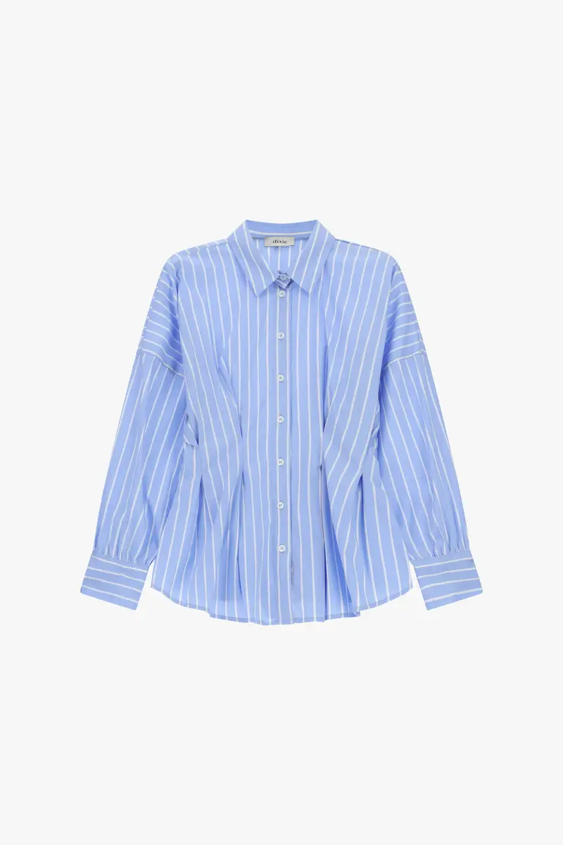 Shirt regular-fit a righe con pince frontali