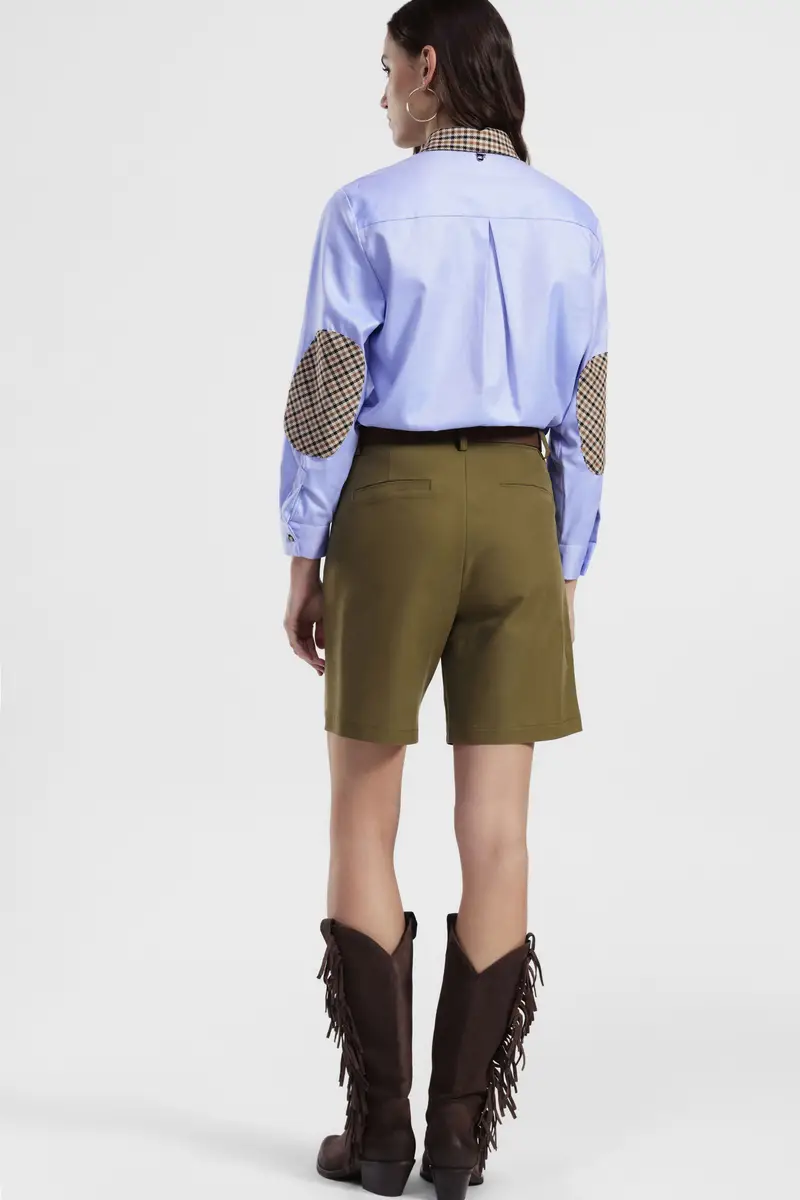 Shorts a gamba dritta con cintura e tasche miniatura 3