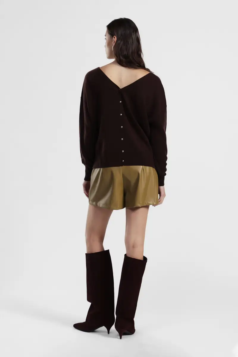 Shorts-gonna con nodo laterale e taglio dritto miniatura 3