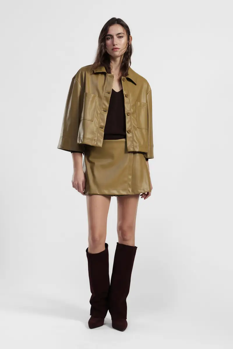 Shorts-gonna con nodo laterale e taglio dritto miniatura 2