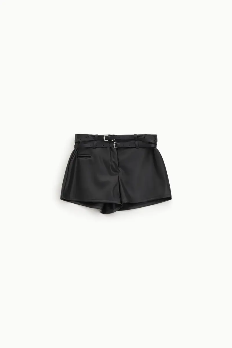 Shorts vita alta con doppia cintura