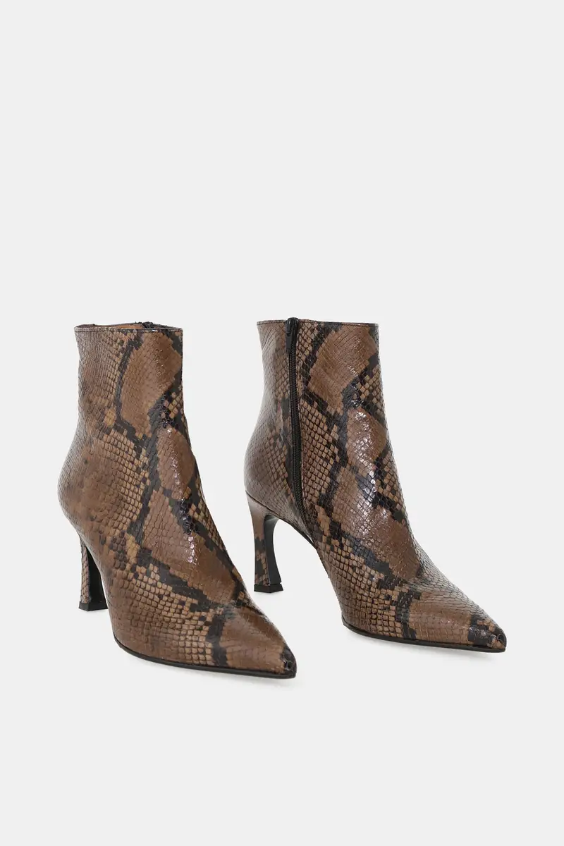 Stivaletti stampa pitone con tacco medio miniatura 2