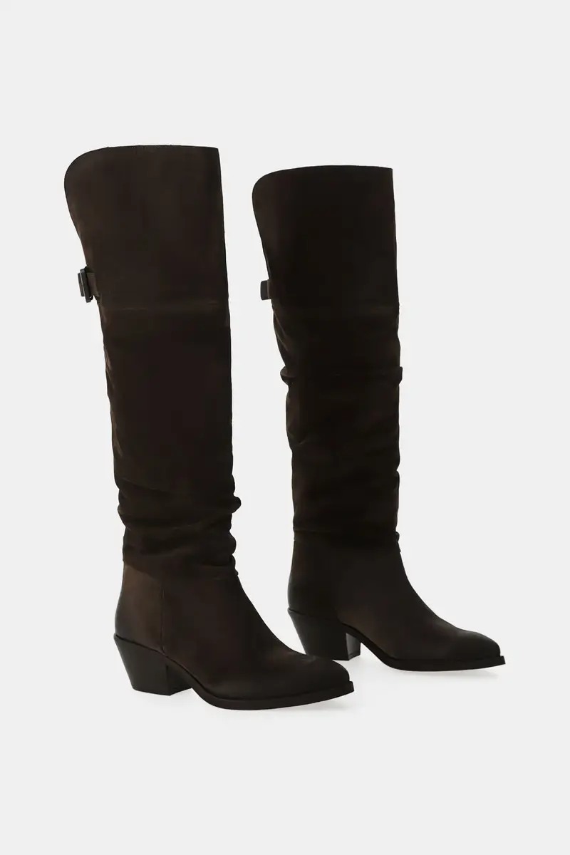 Stivali alti con gambale morbido e fibbia laterale miniatura 2