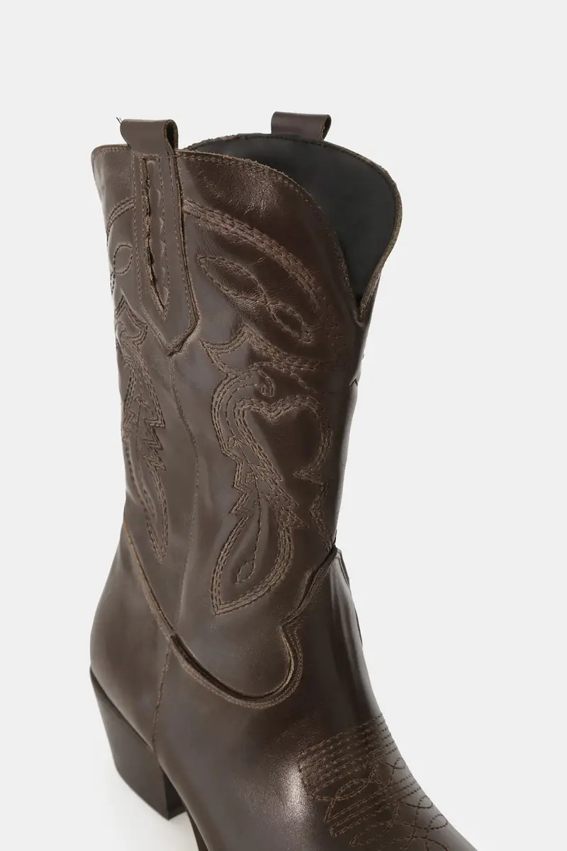 Stivali camperos in pelle ricamata miniatura 2