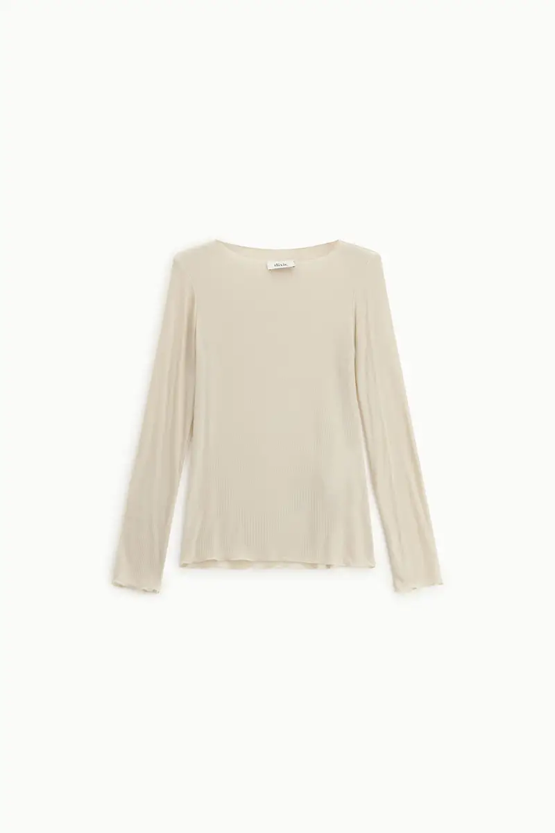 T-shirt a maniche lunghe girocollo minimal