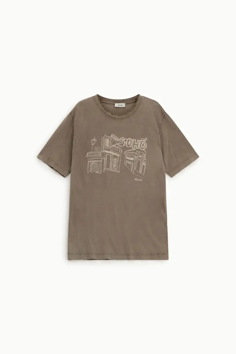 T-shirt stampa soho fit morbido girocollo