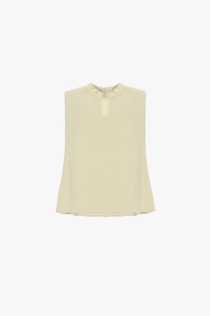 Top senza maniche con collo alto