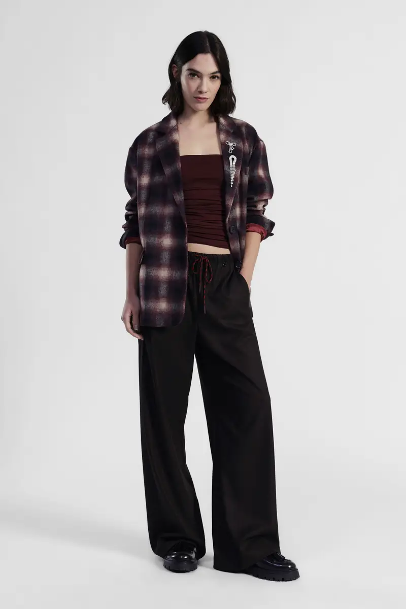 Trousers a gamba ampia con coulisse regolabile miniatura 2