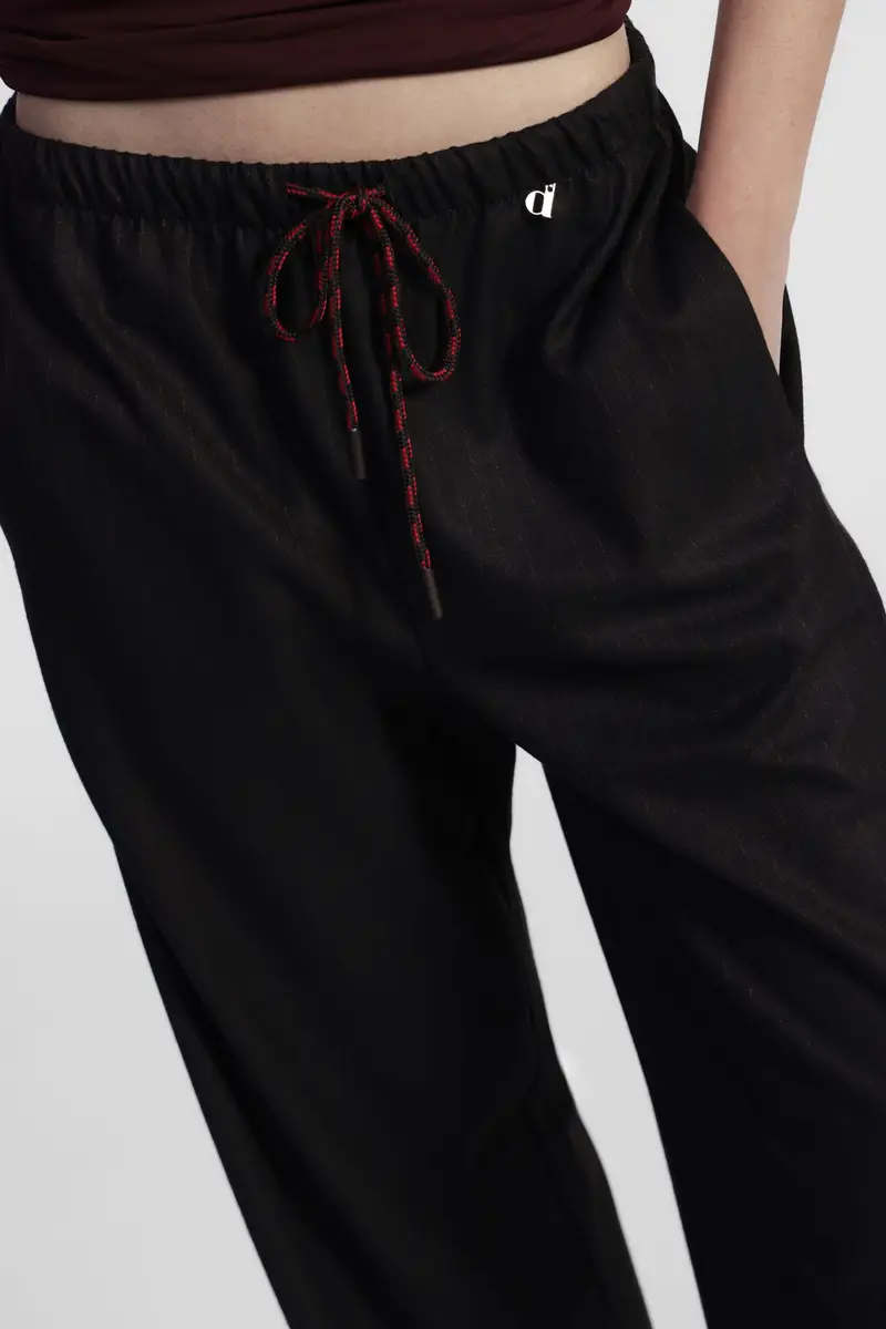 Trousers a gamba ampia con coulisse regolabile miniatura 4