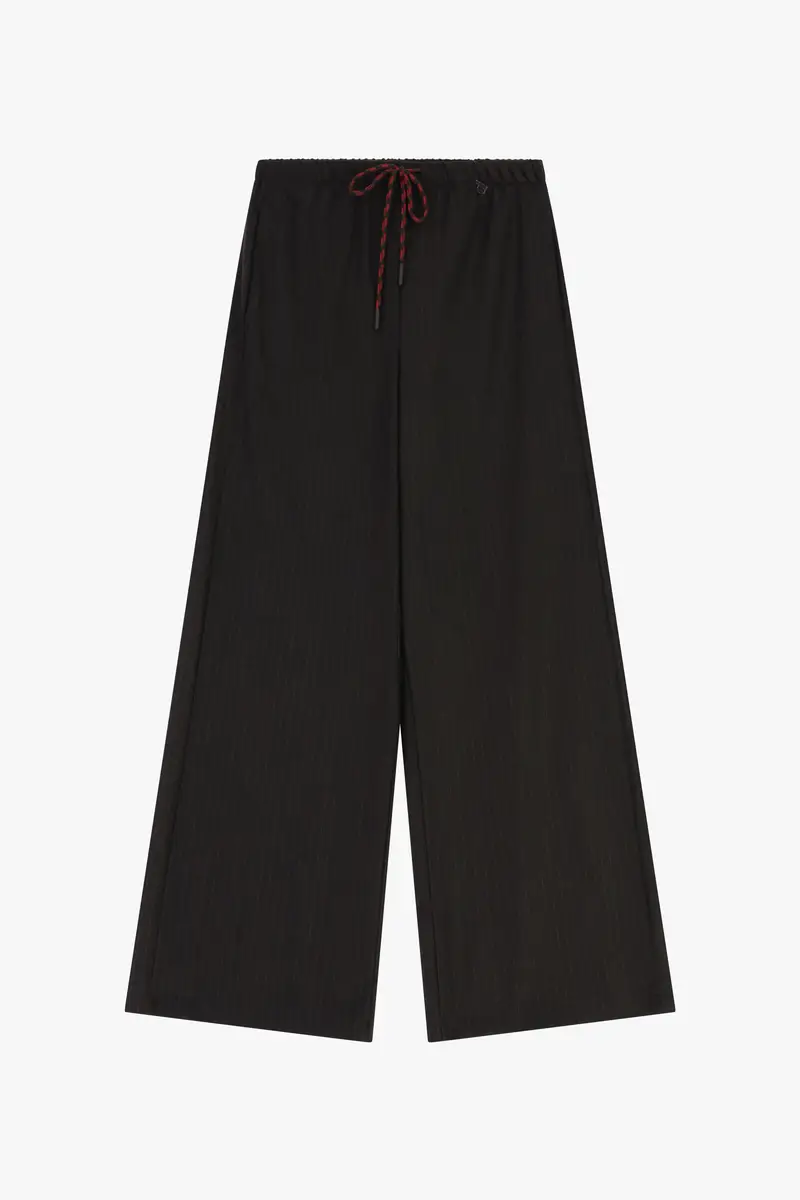 Trousers a gamba ampia con coulisse regolabile