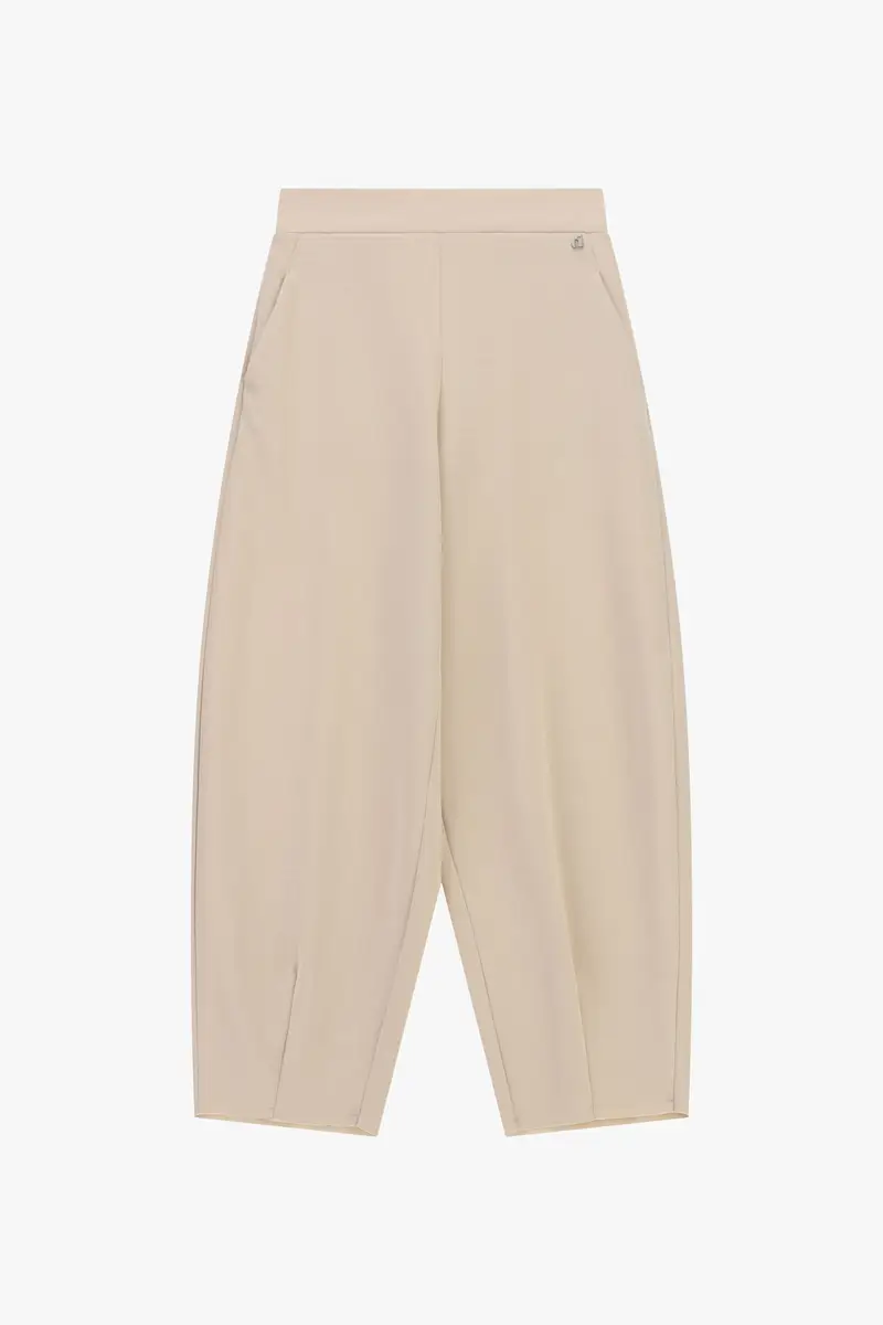 Trousers ampi cropped con tasche laterali