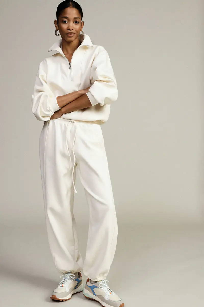 Trousers jogging fit con coulisse e fondo elastico miniatura 2