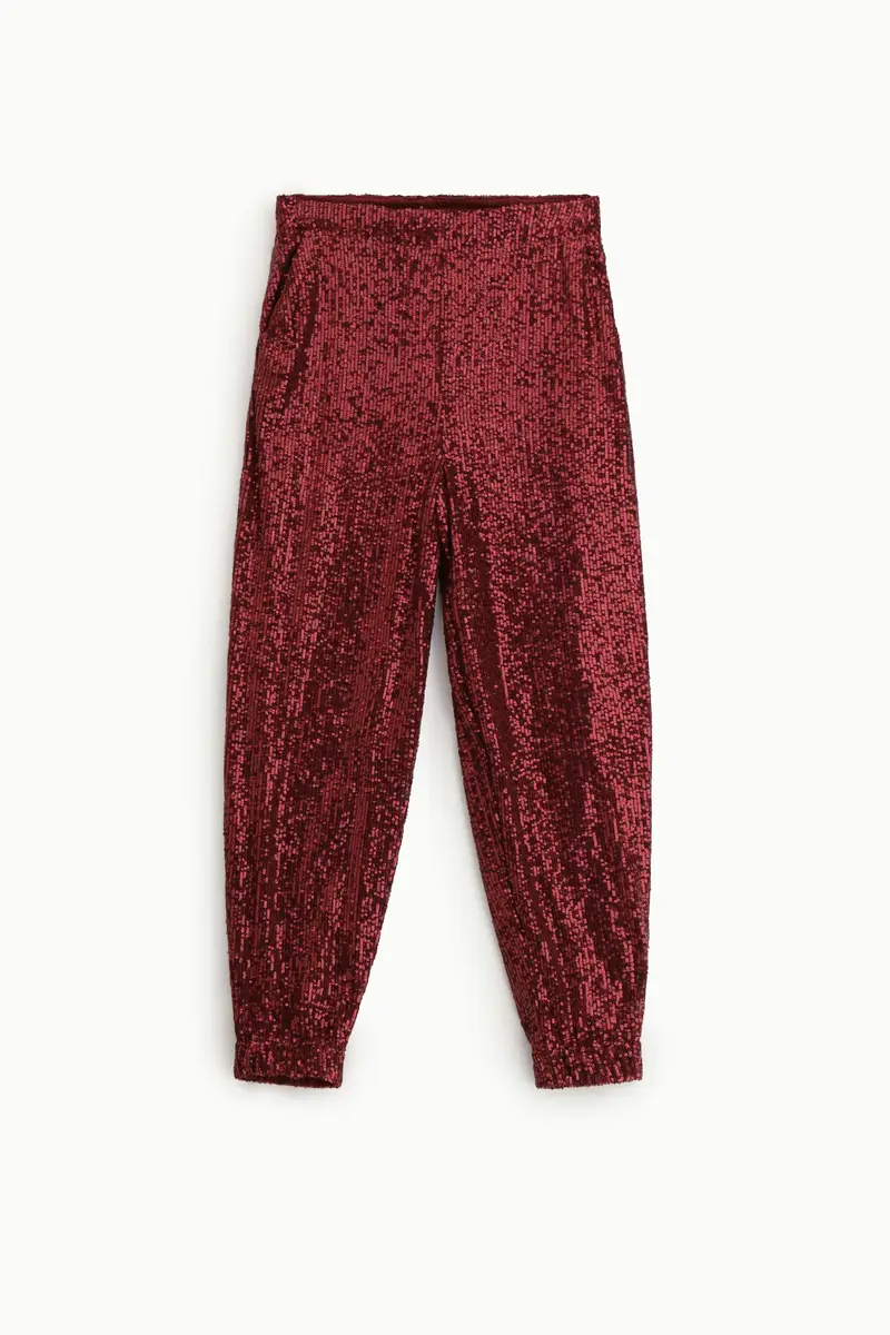 Trousers jogging paillettes vita alta fit morbido