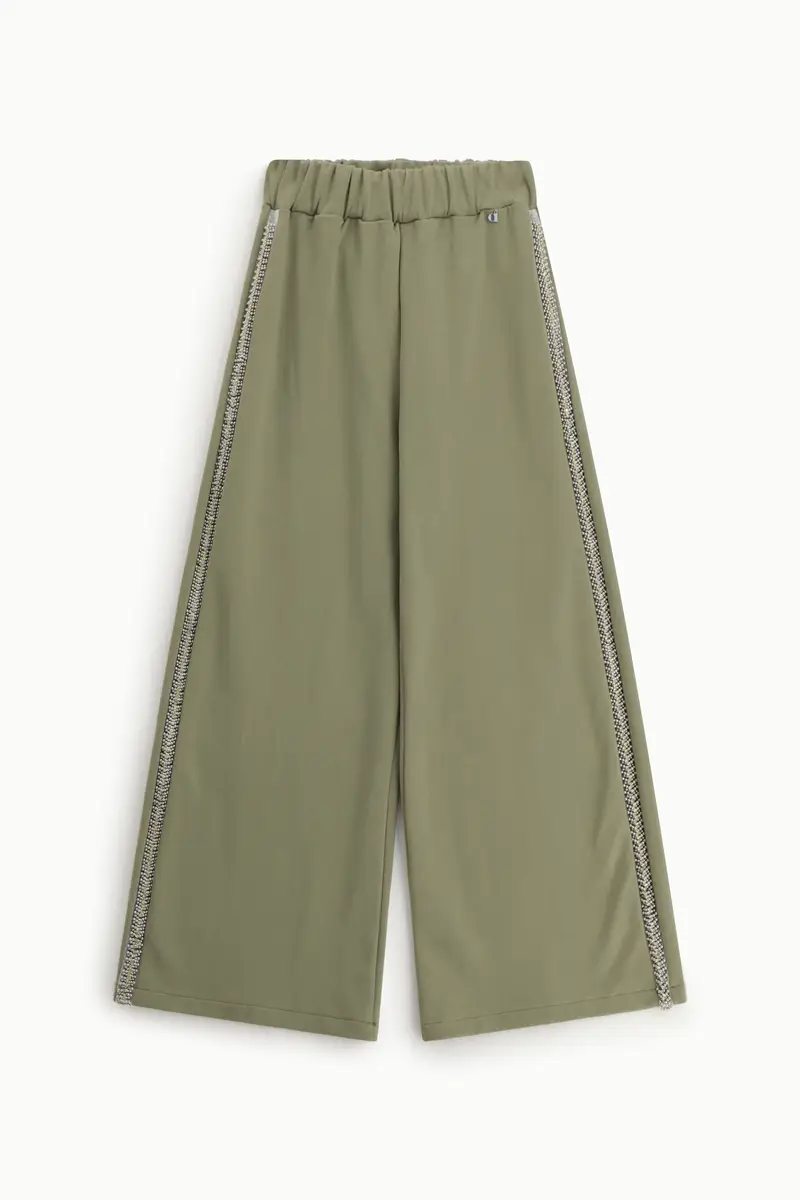 Trousers palazzo a vita alta con inserti laterali