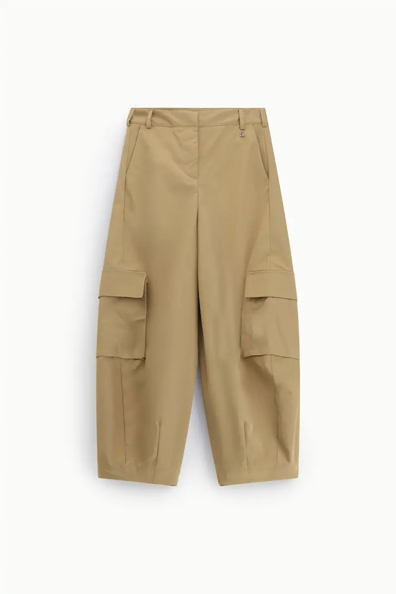 Trousers palazzo a vita alta con maxi tasche