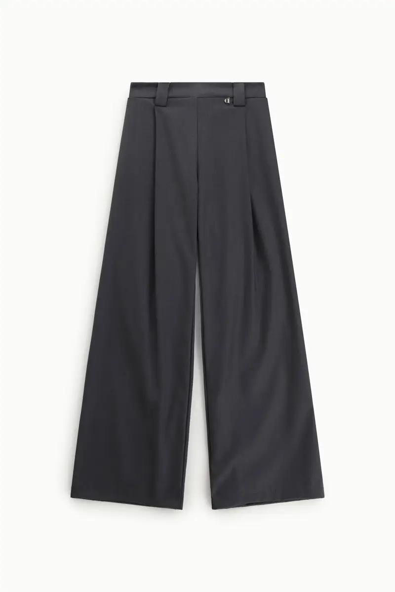 Trousers palazzo a vita alta con pinces frontali
