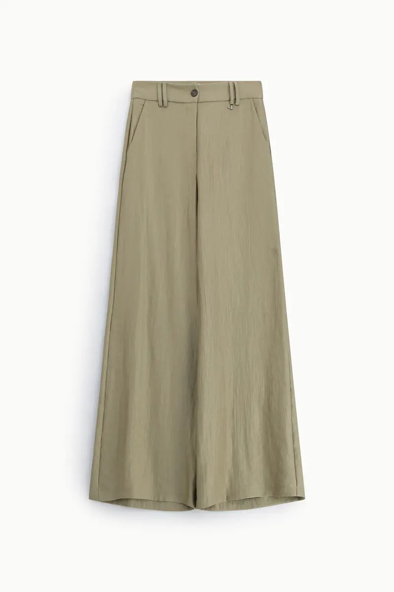 Trousers palazzo a vita alta con tasche laterali