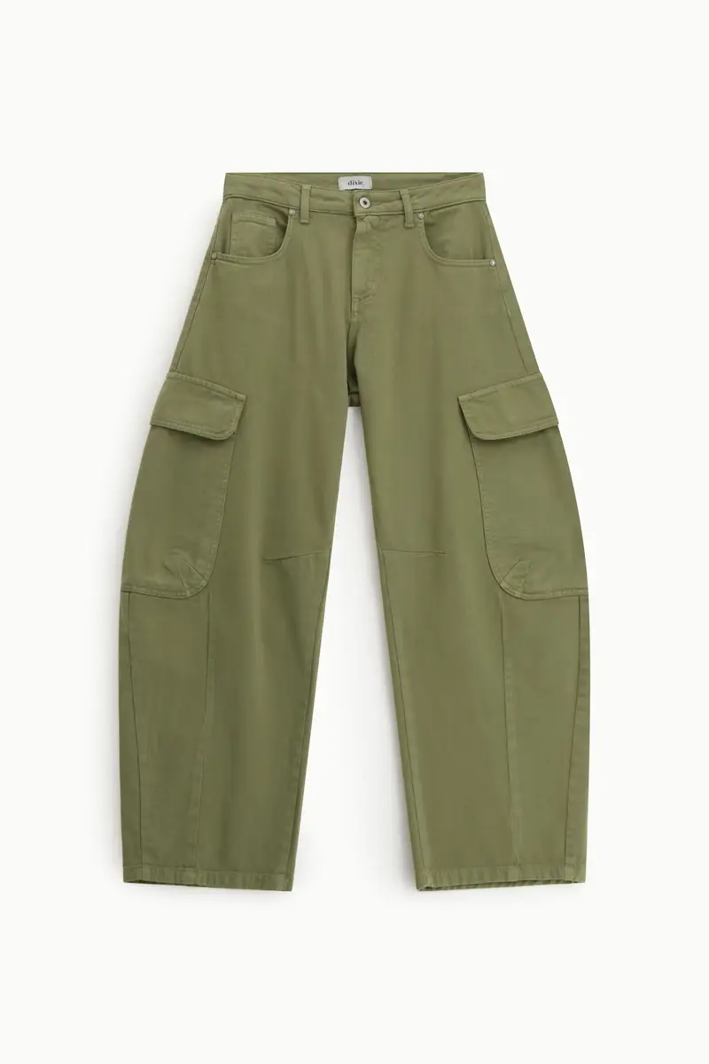 Trousers palazzo cargo tasche laterali vita alta