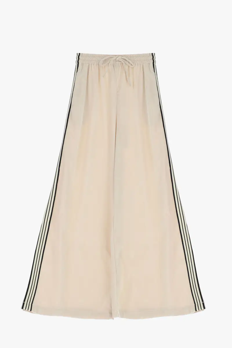 Trousers palazzo con banda laterale e vita alta