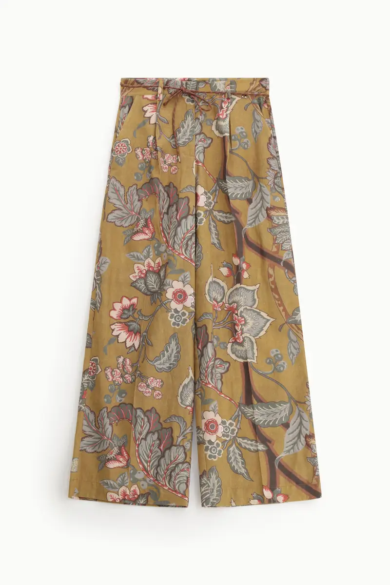 Trousers palazzo fantasia floreale vita alta