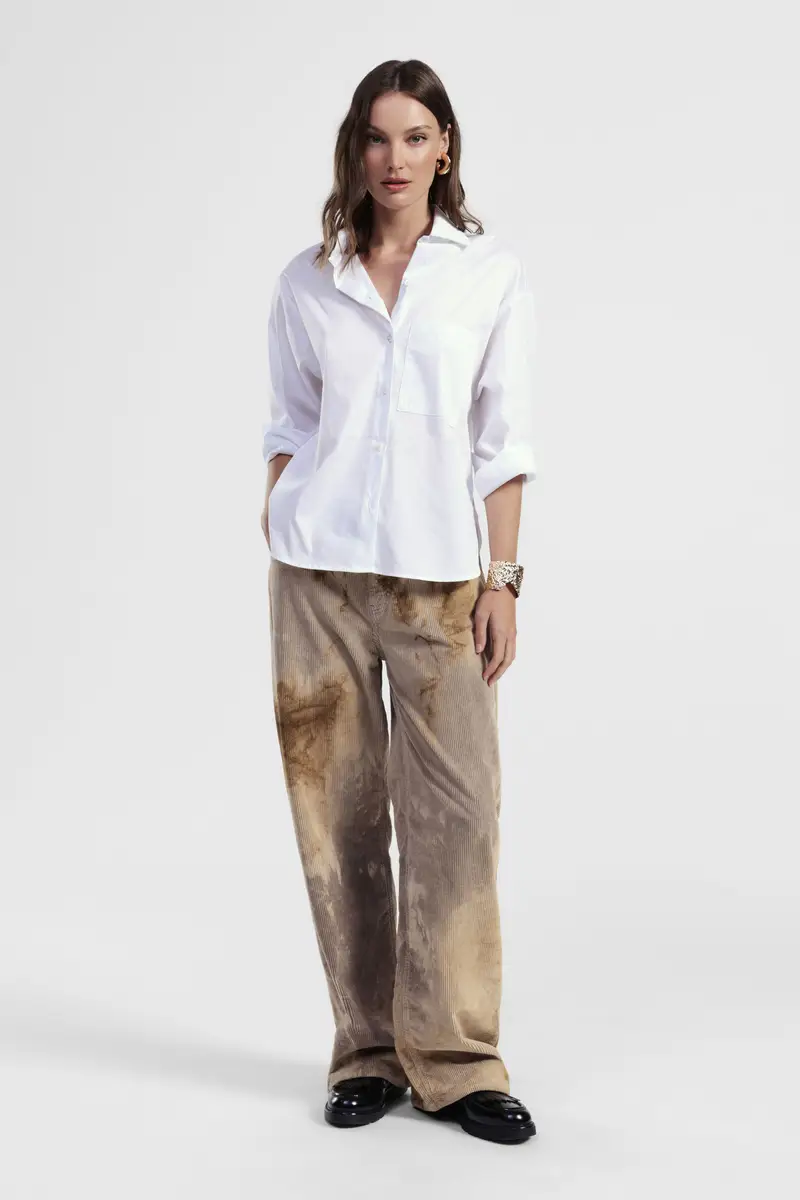 Trousers palazzo fantasia stampata effetto tie-dye miniatura 2