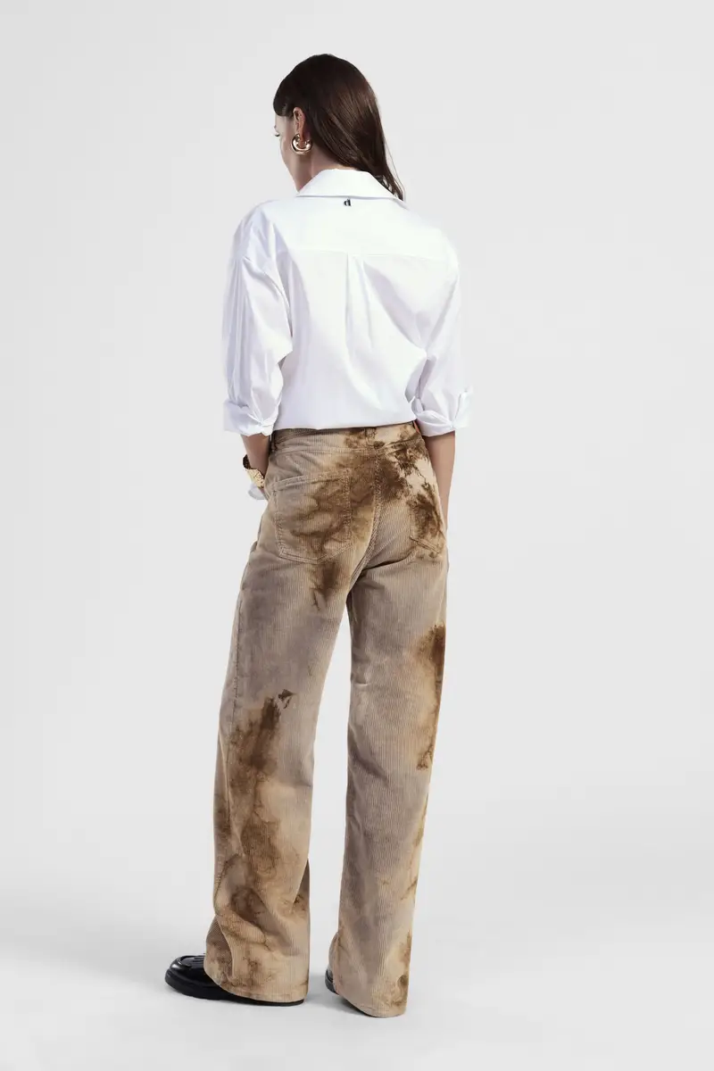 Trousers palazzo fantasia stampata effetto tie-dye miniatura 3