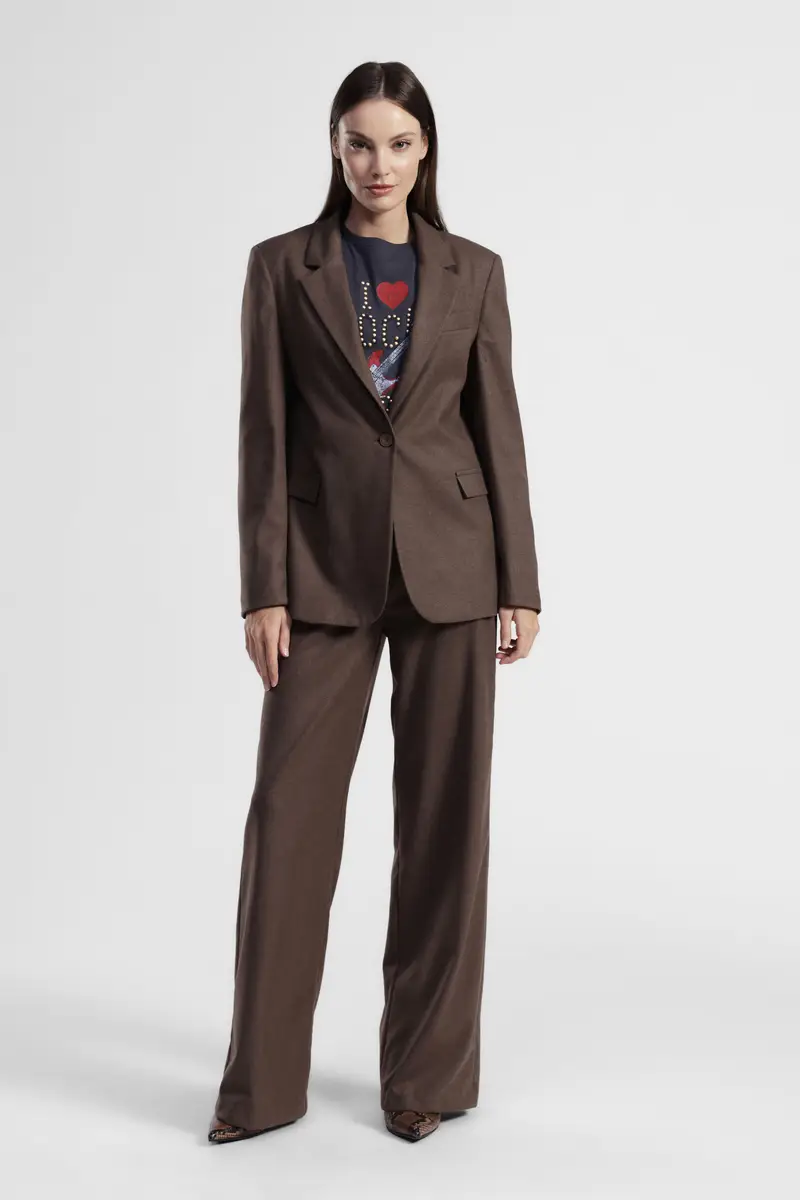 Trousers palazzo vita alta con gamba ampia miniatura 2