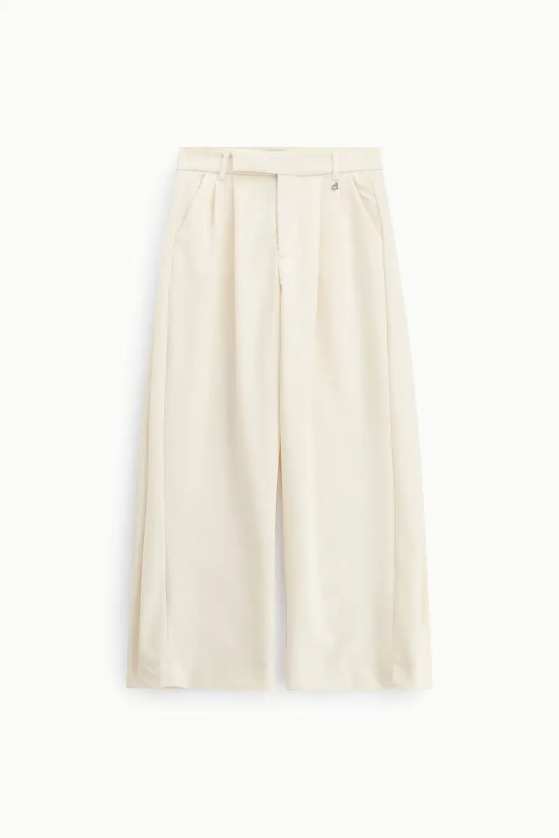 Trousers palazzo vita alta con pinces e tasche